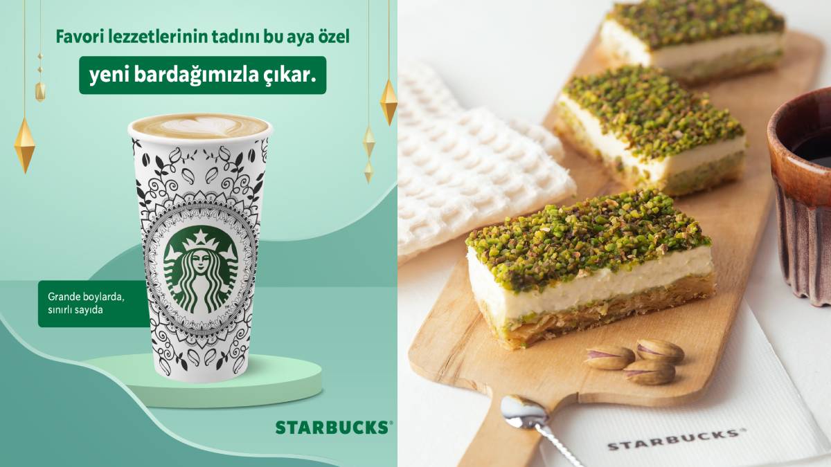 Starbucks, bu aya özel tasarlanan bardağını ve Starbucks Fıstıklısı’nı mağazalarında sunuyor