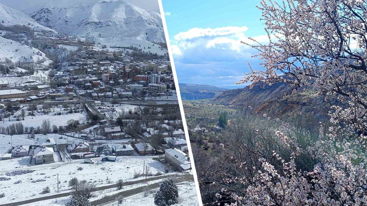 Tunceli'nin bir yanı bahar bir yanı kış