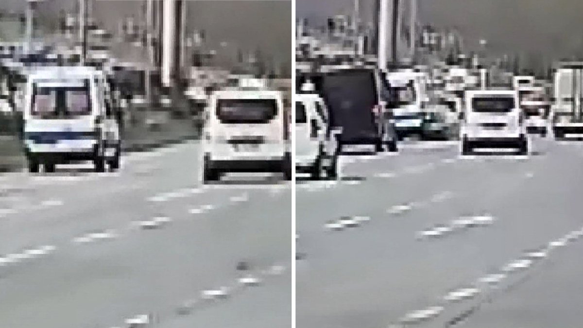 Trafik magandası makas attı, ambulans kaza yaptı: O anlar kamerada