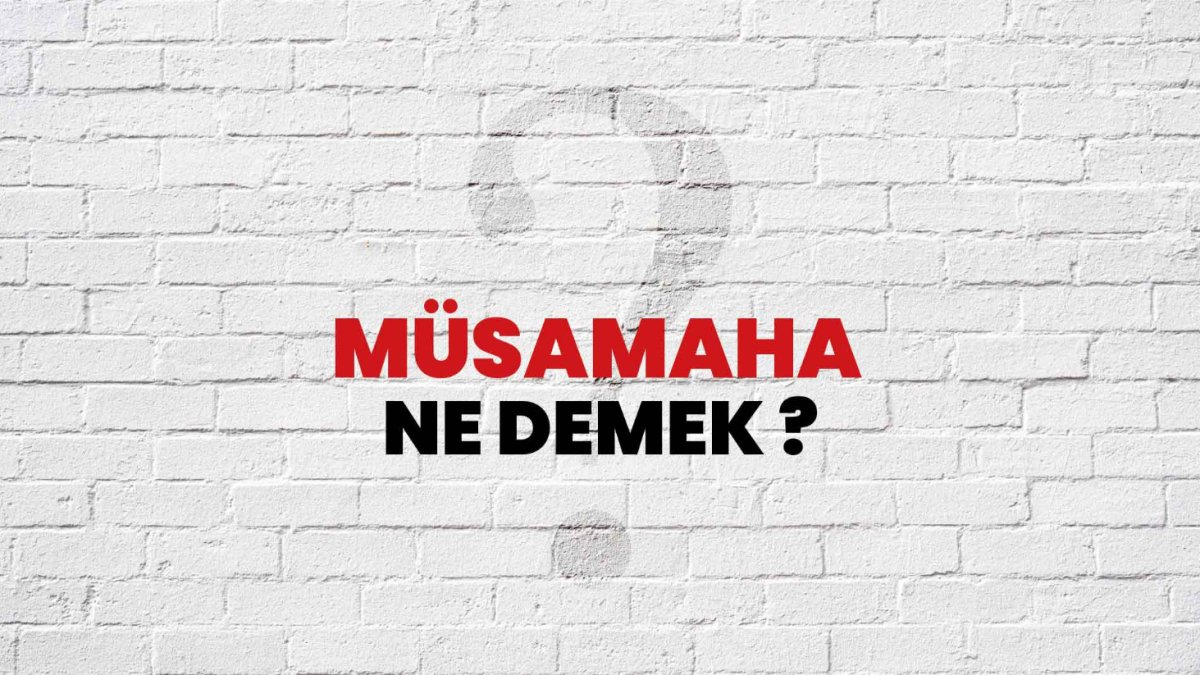 Müsamaha Ne Demek?