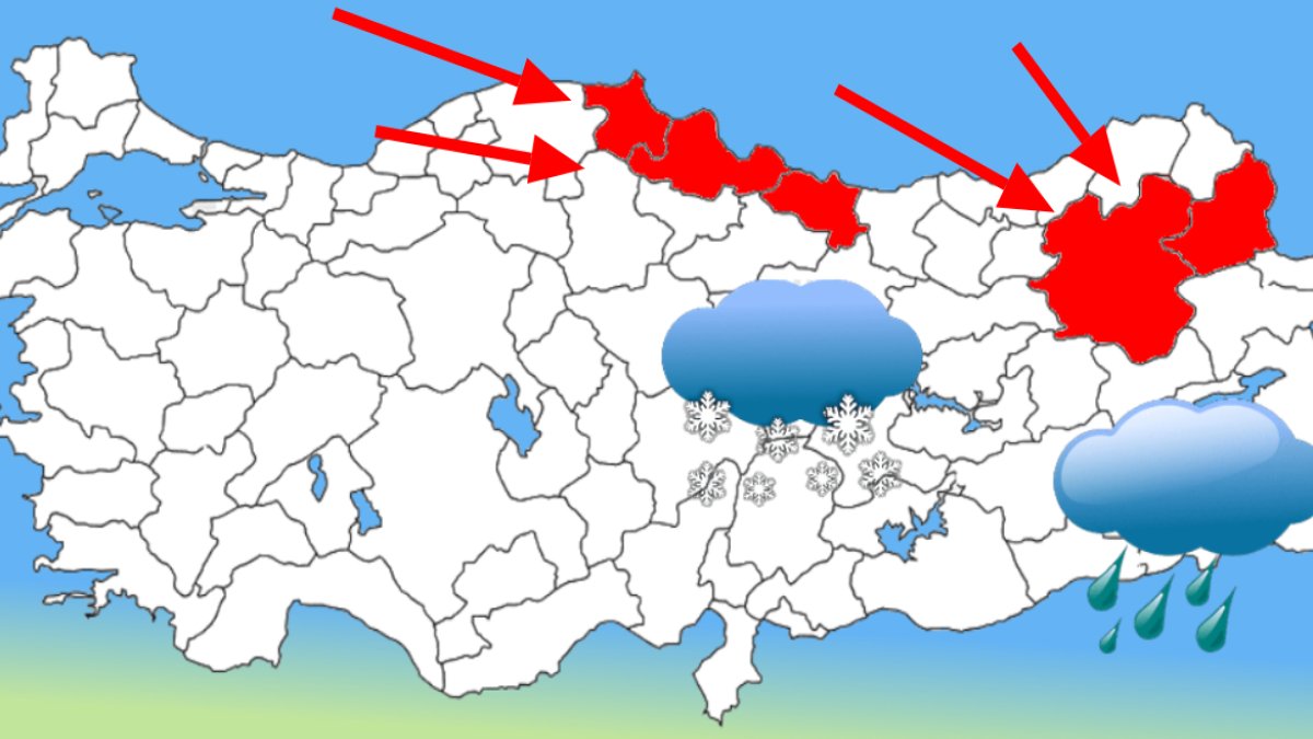 Yarın için konverajans yağış uyarısı! İşte kar ve yağmur yağacak bölgeler: Samsun, Ordu, Sinop, Erzurum, Kars...