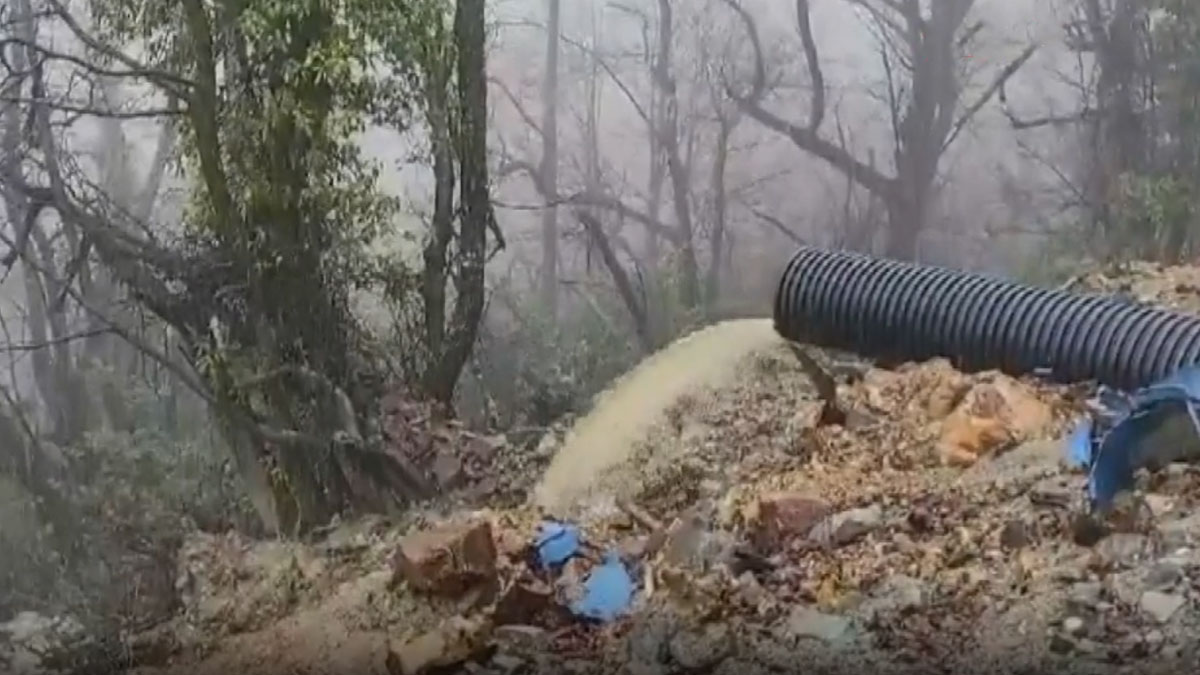 Giresun'daki maden ocağında endişelendiren görüntü: Kimyasal atık direkt ormana karışıyor