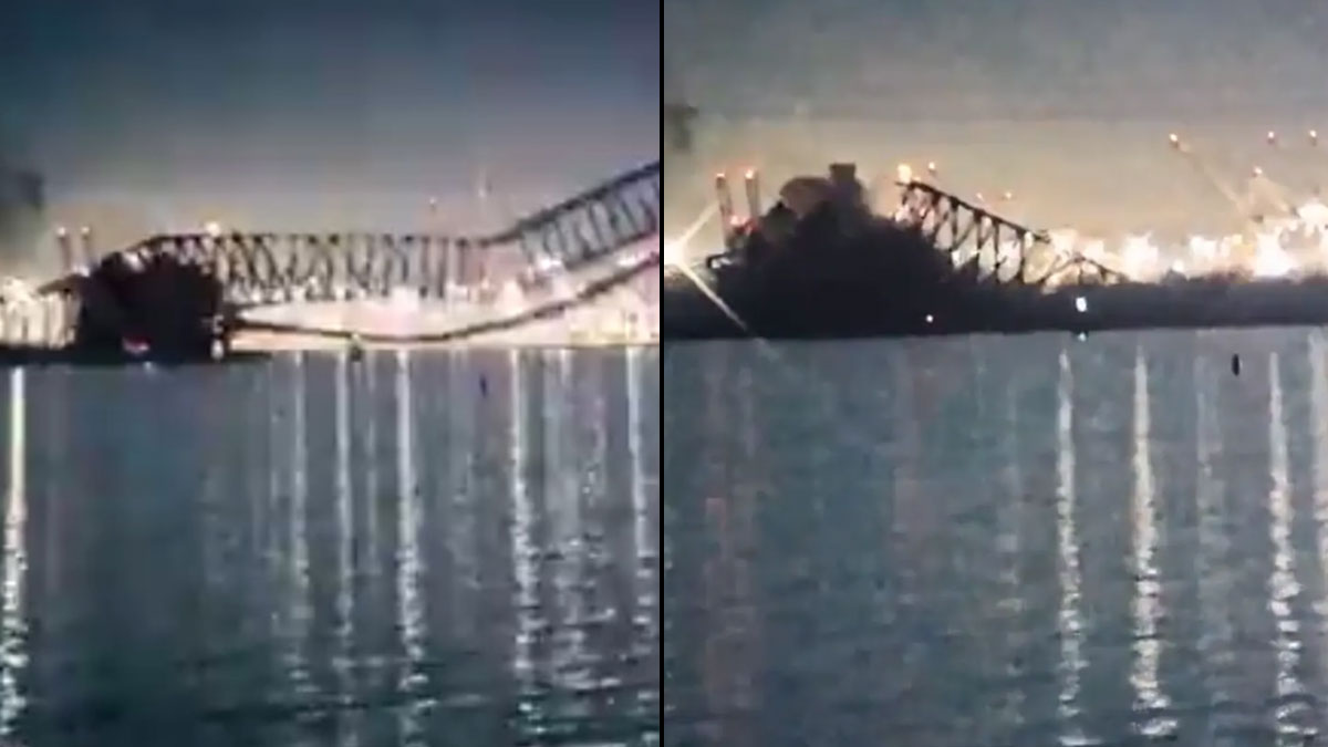 ABD'de yük gemisi köprüyü yıktı: Korkunç olay kameraya yansıdı