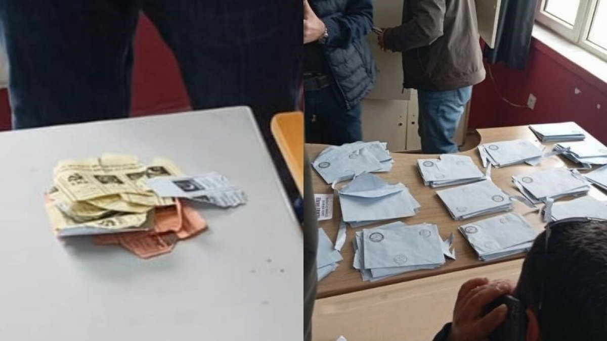 Yozgat'ta bir okulda boş zarf ve yırtılmış oy pusulaları bulundu