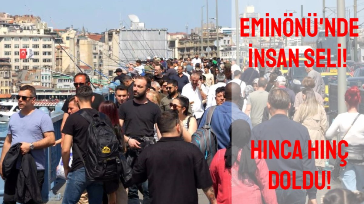 Ramazan Bayramı'nın son günü Eminönü hınca hınç dolu! O yoğunluk havadan görüntülendi: Adeta insan seli