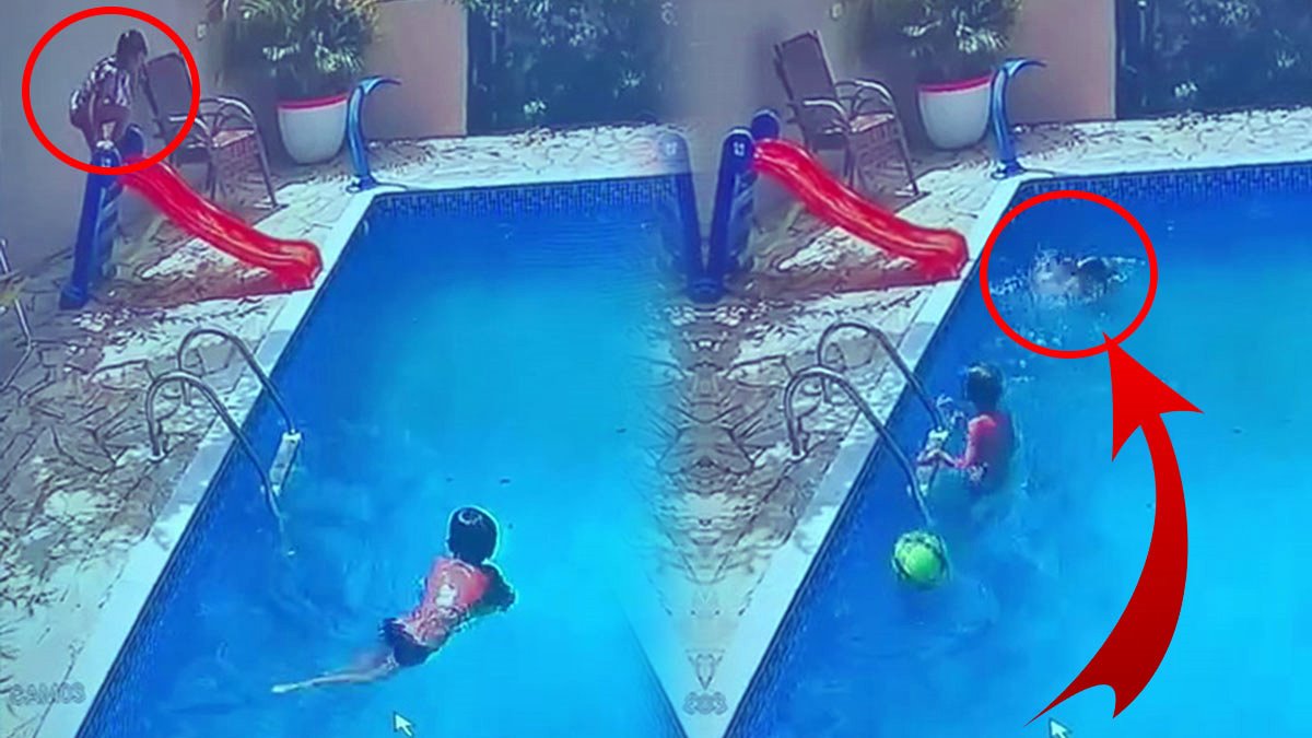 Kardeşinin havuzdaki çırpınışını acı gözlerle izledi, sonra o hamleyi yaptı! Nefes kesen anlar kamerada