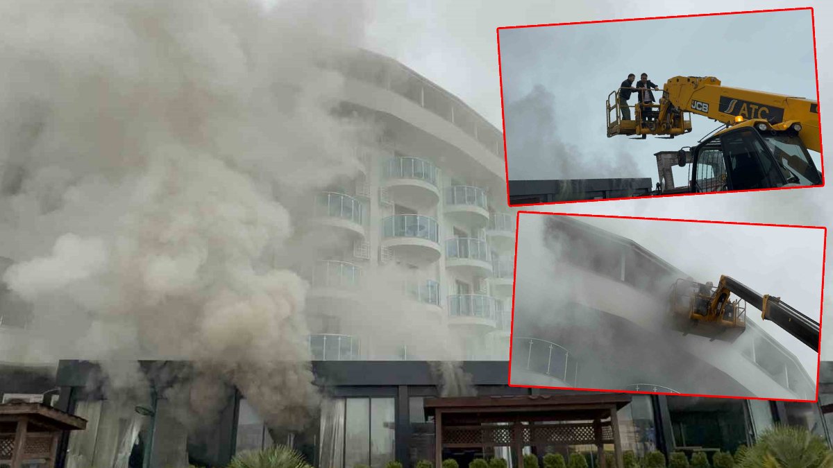 Düzce'de otel alevlere teslim: 10 kişi dumandan etkilendi