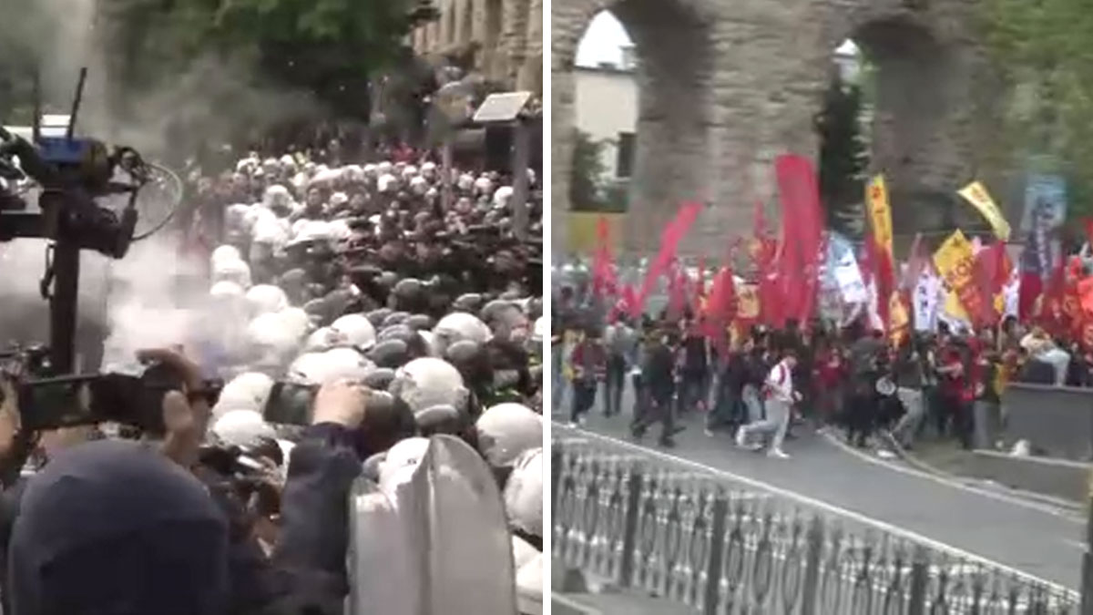 Saraçhane'den Taksim'e geçit yok: 1 Mayıs kortejine biber gazlı müdahale