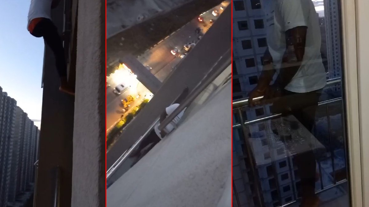 Esenyurt'ta 'örümcek adam' ölüme meydan okudu! Polisten kaçmak için balkondan balkona atladı