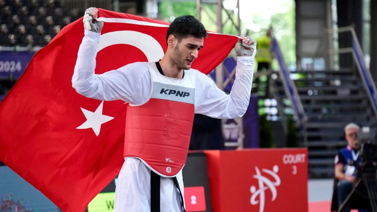 Milli tekvandocu Enbiya Taha Biçer altın madalya kazandı