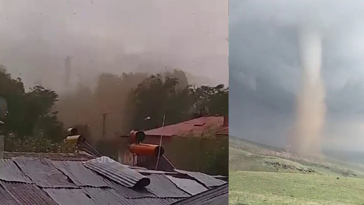 Erzurum'da hortum paniği! Ortalık savaş alanına döndü: Çatılar uçtu, seralar hasar gördü