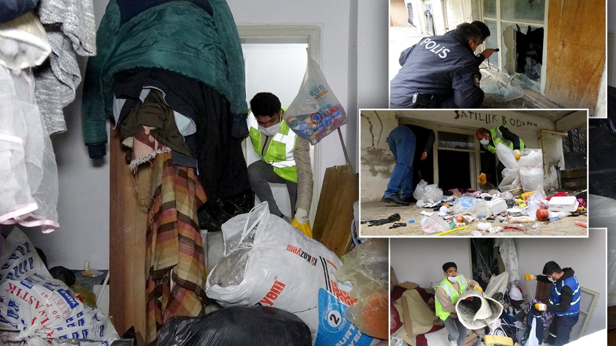 Ağır koku üzerine harekete geçildi: Çöp yığınına dönen evden 20 ton atık çıkarıldı