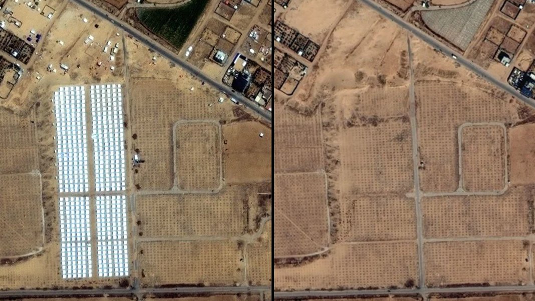 Maxar operasyondan önceki ve sonraki görüntüleri paylaştı: Refah'ta katliam izi