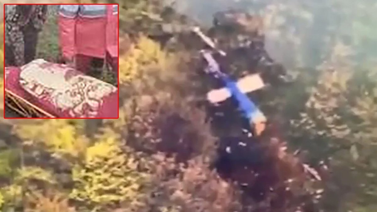 Reisi'nin öldüğü helikopter kazasından çarpıcı görüntüler