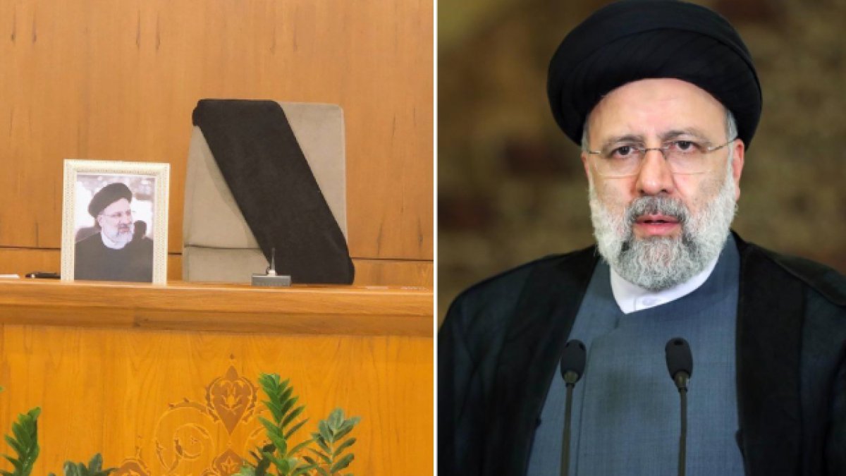 İran Cumhurbaşkanı Reisi'nin koltuğu siyah örtüyle örtüldü