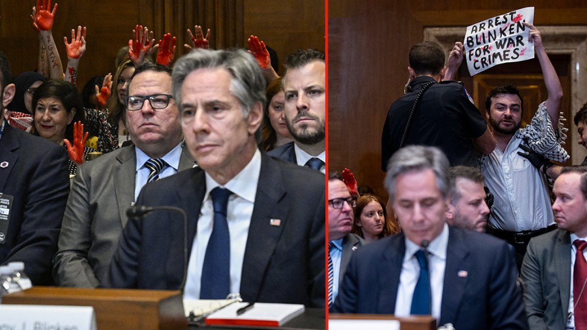 Blinken'a Senato'da Gazze protestosu: 40 bin Filistinlinin kanı ellerinde, mirasınız soykırımdır