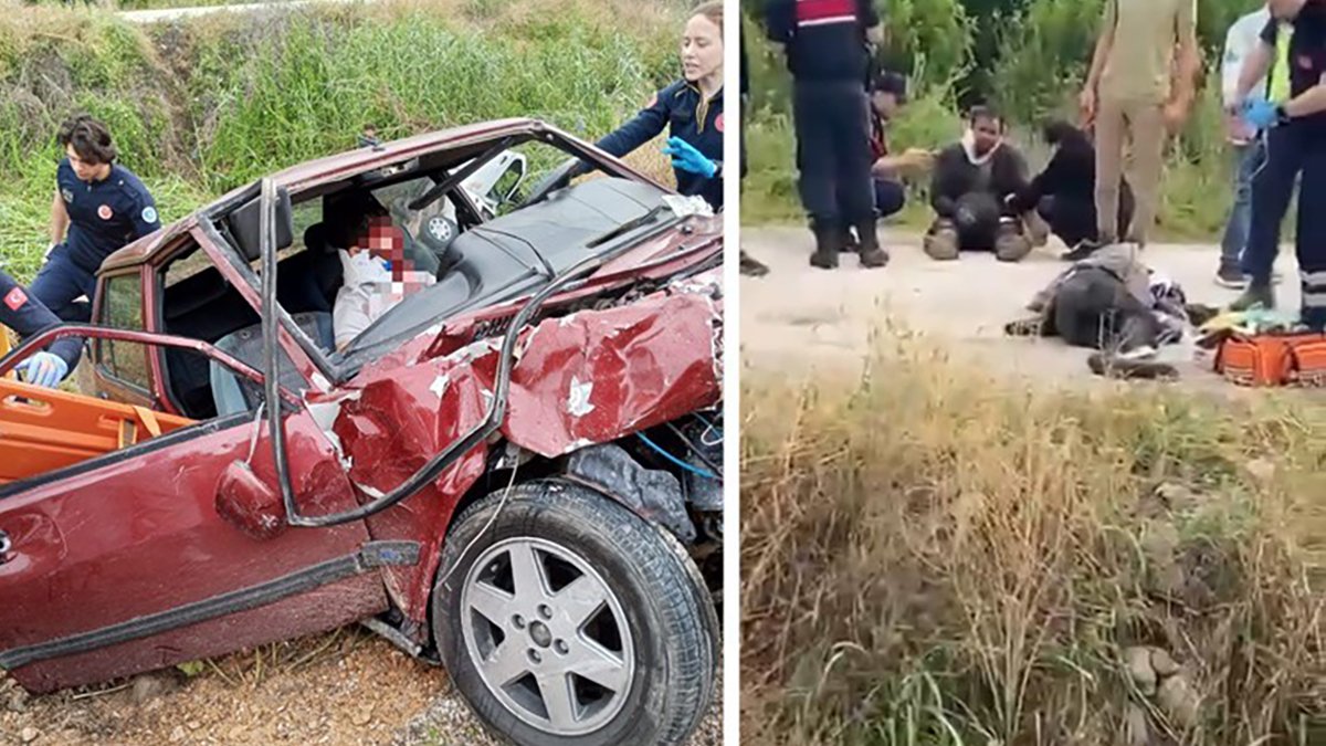 Bursa'da can pazarı! İki otomobilden biri dereye uçtu: 5’i ağır 8 yaralı