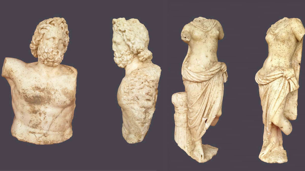 Aphrodite ve Zeus'a ait 2 bin yıllık heykeller bulundu
