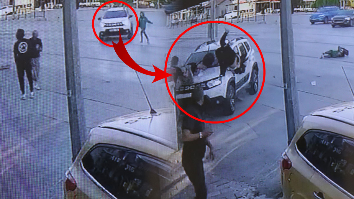 Bir yayaya çarpmamak için dört kişinin arasına daldı! Dehşete düşüren kaza kamerada