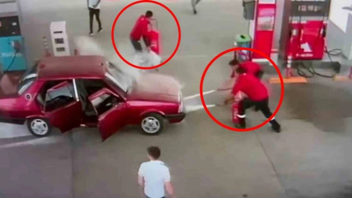 Akaryakıt istasyonunda faciadan dönüldü