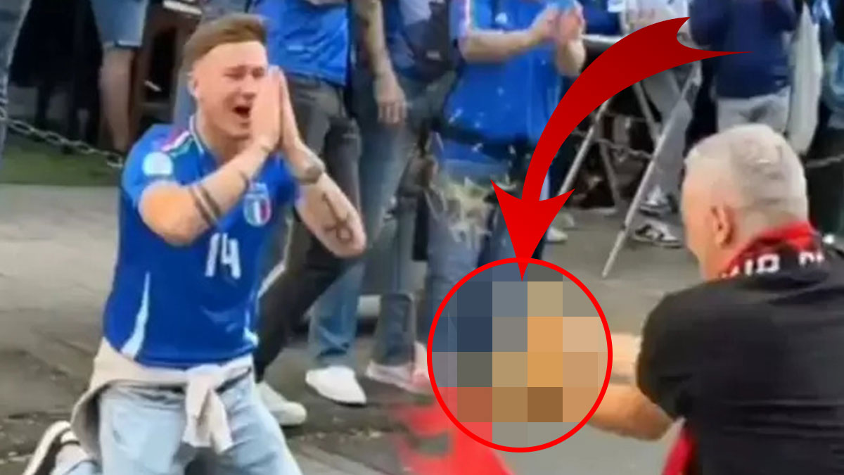 İtalyan taraftar, 'N'olur yapma' diyerek yalvardı! Arnavut taraftarın hareketi viral oldu