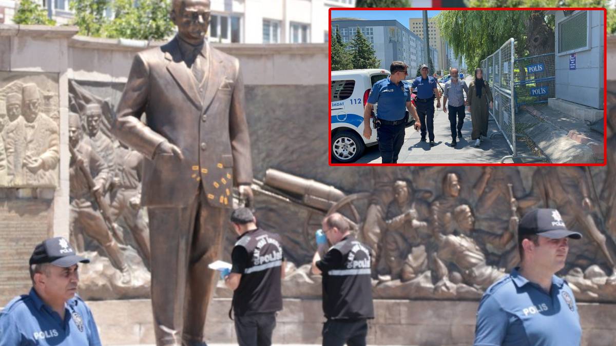 Atatürk Anıtı'na baltalı saldırı: 2 gözaltı