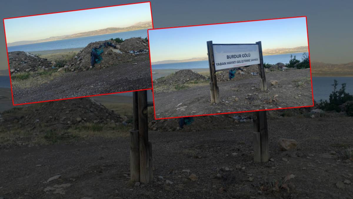 Doğa tehdit altında! Burdur Gölü kenarına hafriyat ve atık döküldü