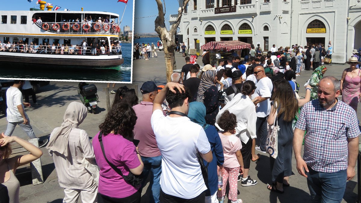Bayramın son gününde Adalar'a akın: Uzun kuyruklar oluştu