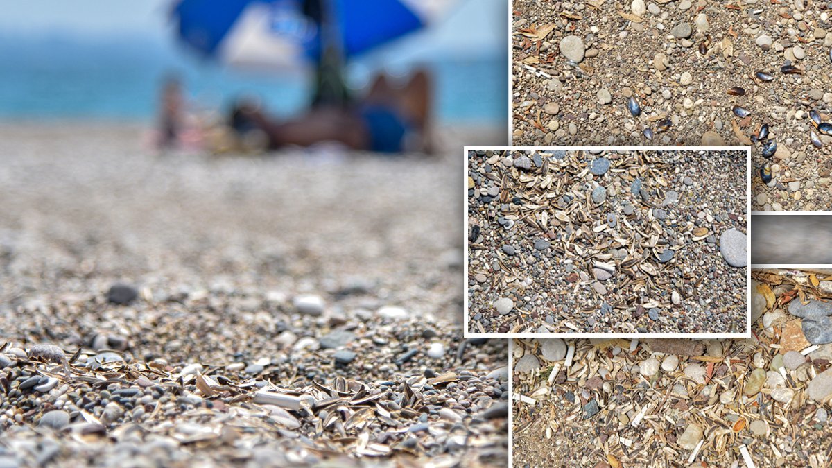 Konyaaltı Sahili'nde utandıran görüntü: Sigara izmaritleri, kuruyemiş kabukları, cam parçaları...
