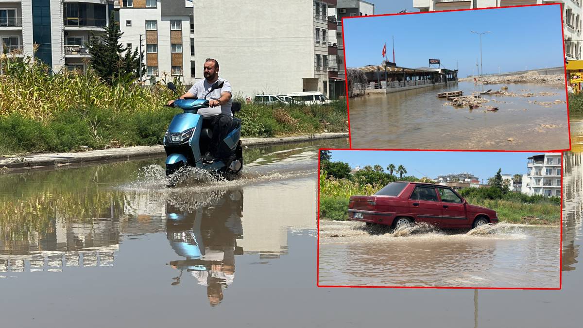 Hatay'da yollar göle döndü, hortum çıktı