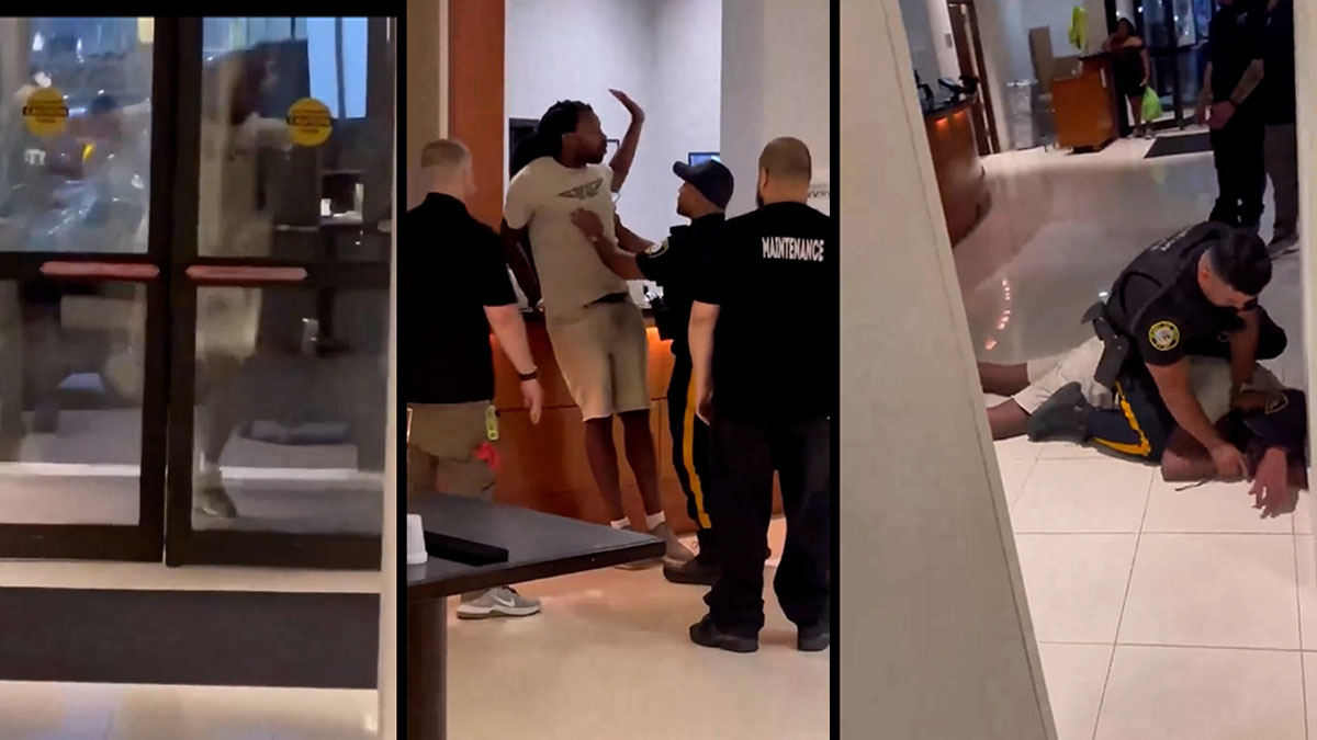 Otel kapısını kırarak lobiye giren adama ABD'li polisten "hak etti" dedirten müdahale!