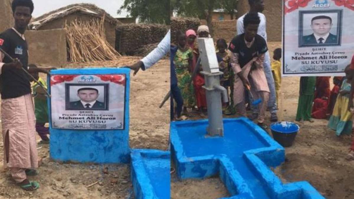 Şehit Mehmet Ali Horoz'un vasiyeti yerine getirildi: Kamerun'da adına su kuyusu açıldı
