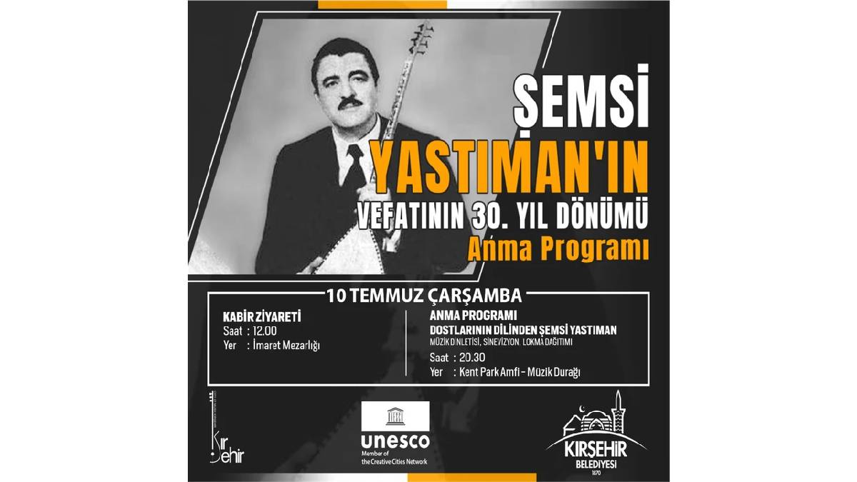 Şemsi Yastıman Anma Programı çarşamba günü