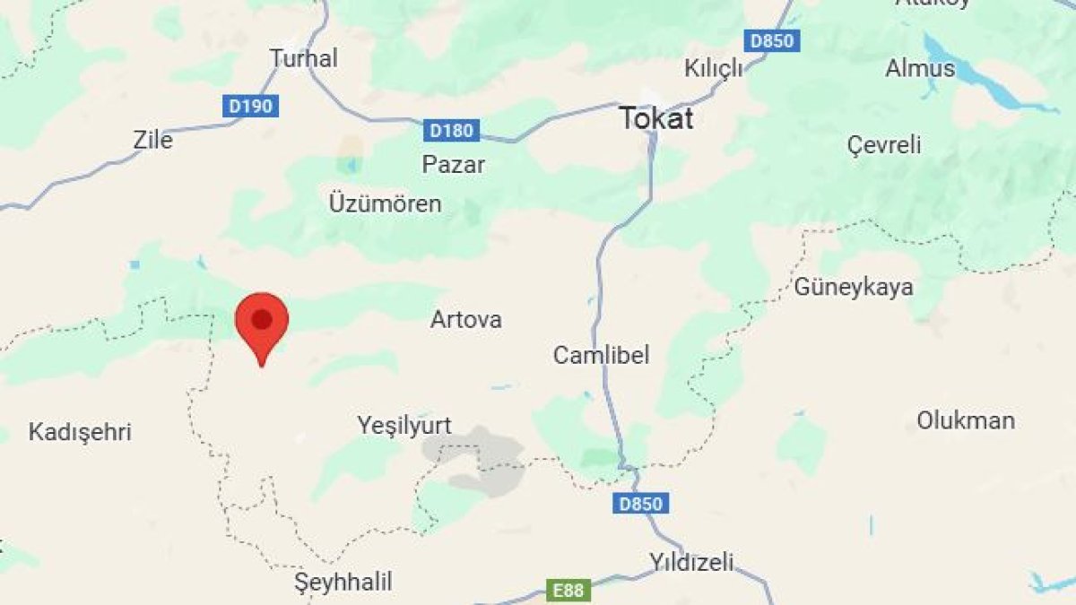 Tokat'ta 3,6 büyüklüğünde deprem