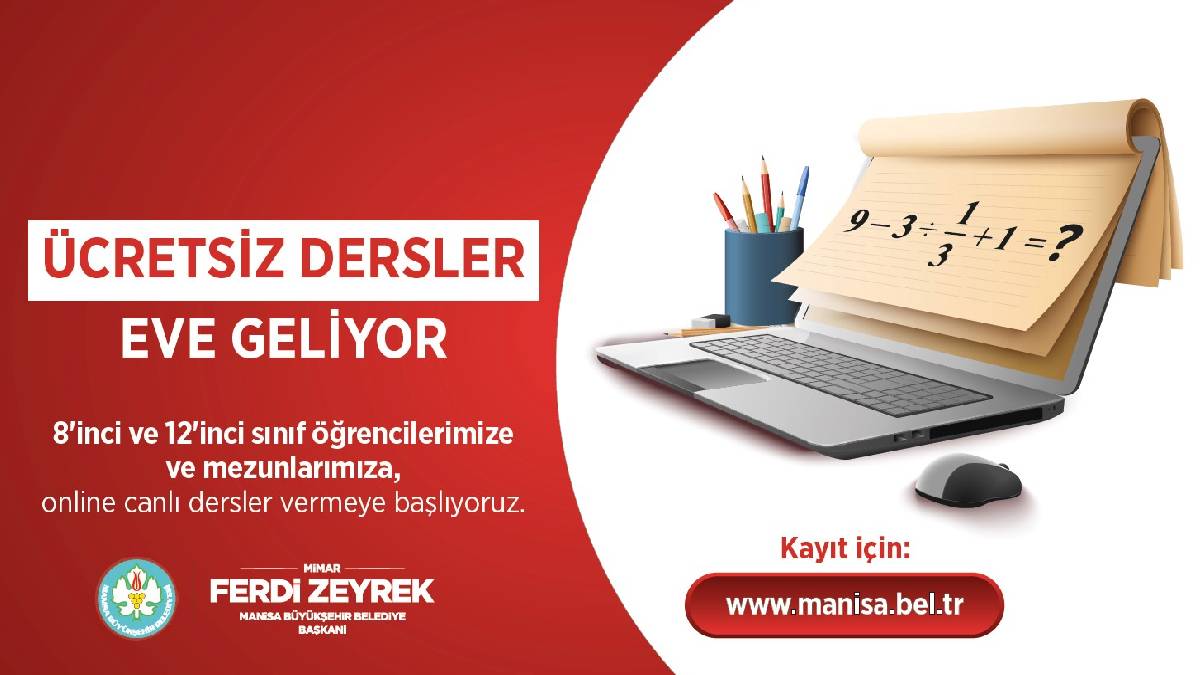 Başkan Zeyrek’ten sınava hazırlanan öğrencilere büyük müjde: Ücretsiz dersler eve geliyor