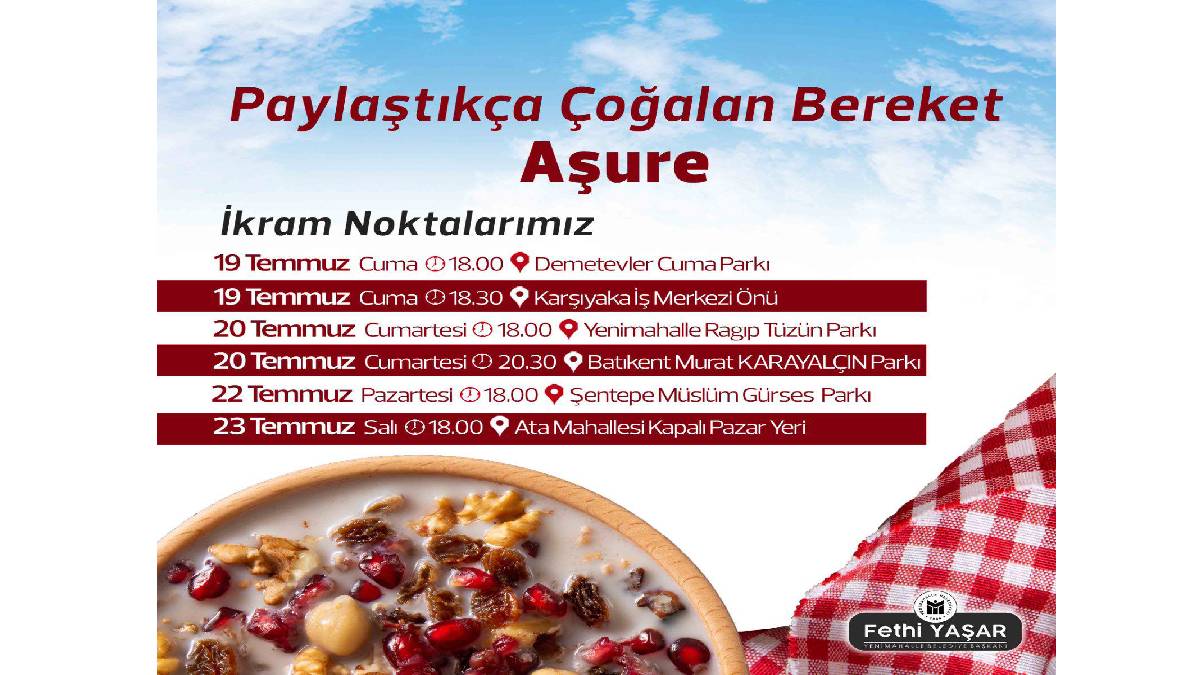 Başkan Yaşar’dan Yenimahallelilere aşure ikramı