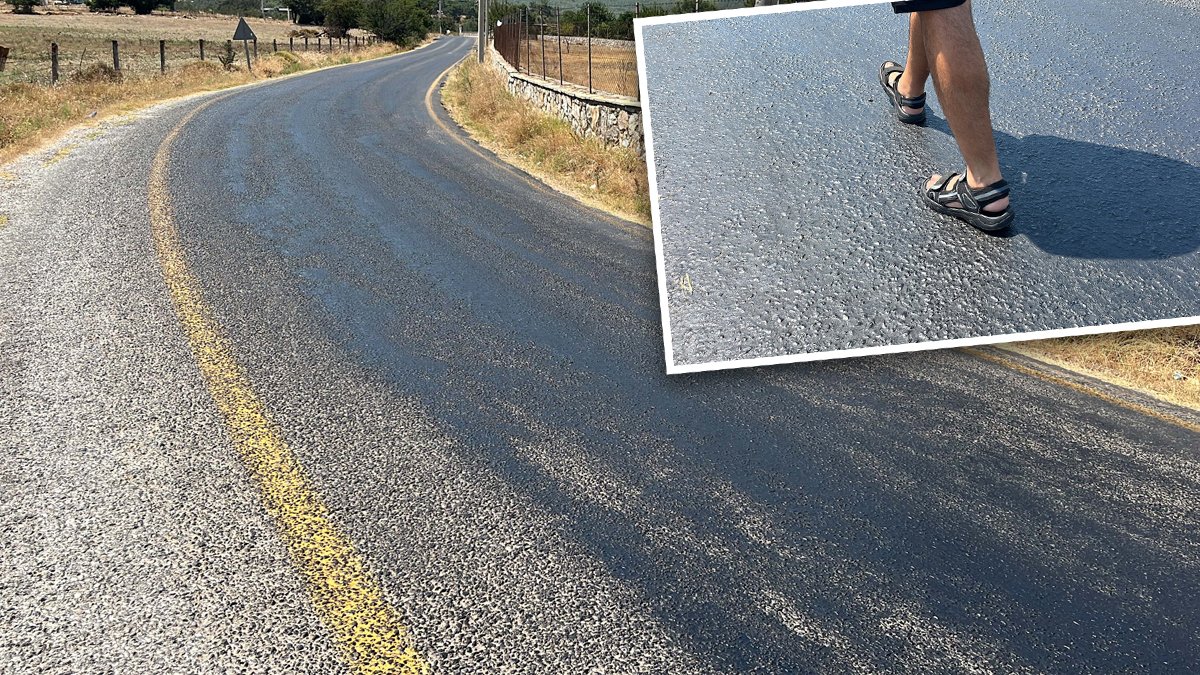 Termometreler 45 dereceyi gösterdi: Bodrum'da sıcak hava dalgası asfaltı eritti