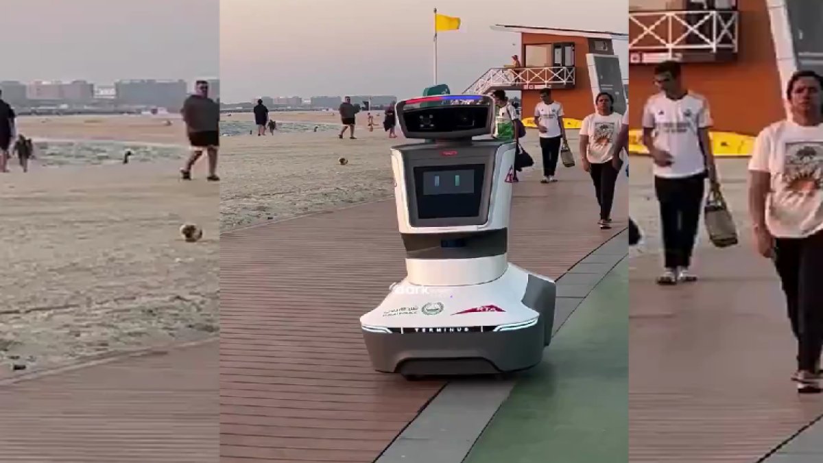 O meslek de elden gidiyor! Robot polis sokaklarda devriye attı