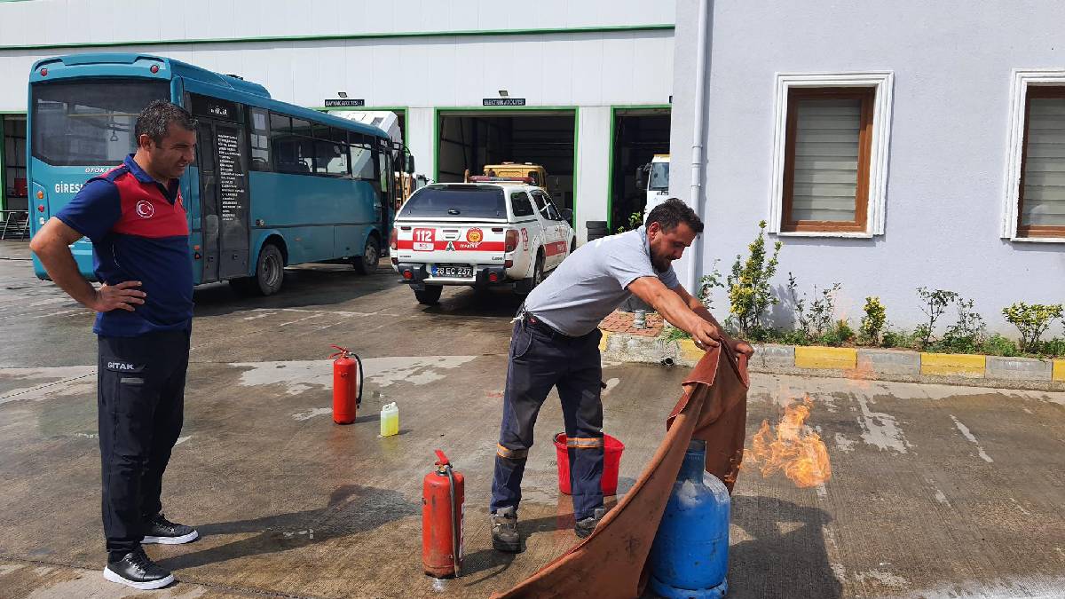 Yangın eğitimi tatbikatı yapıldı