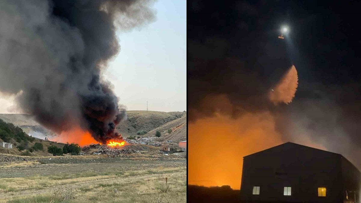 Ankara'da çöp toplama alanında yangın