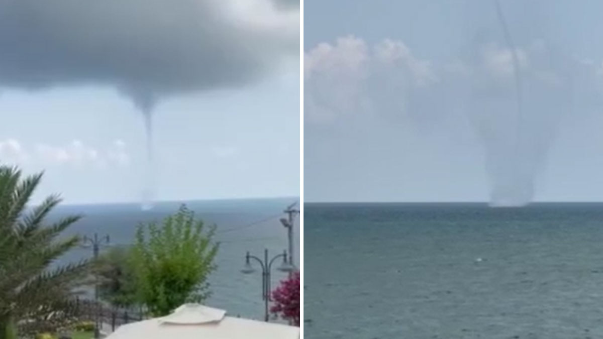 Arnavutköy’de denizde hortum oluştu