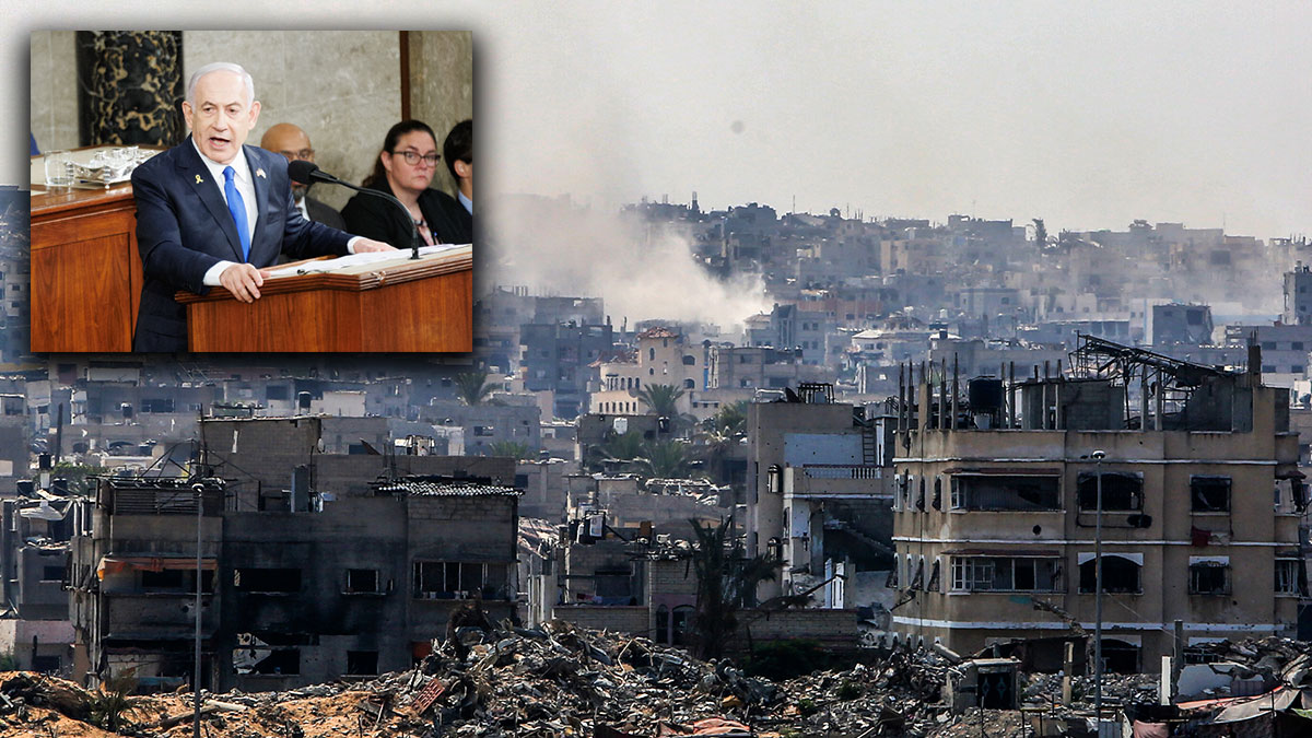 Netanyahu ABD'de konuşurken Gazze bombalandı