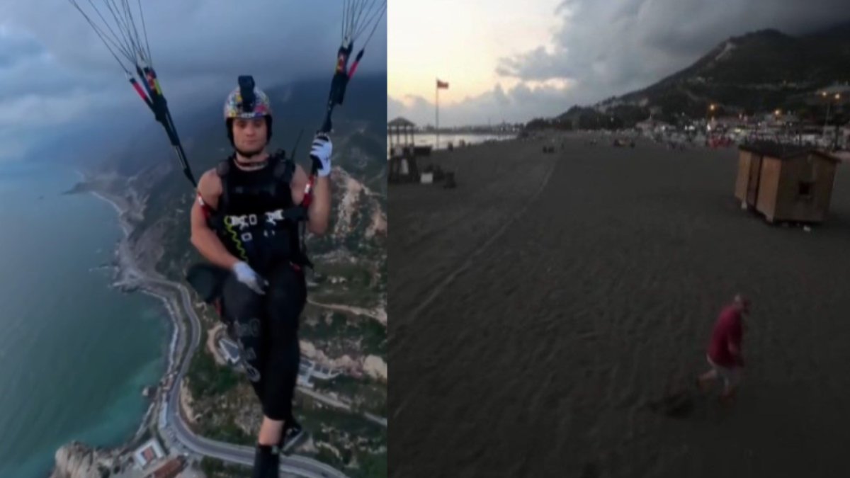 Gökyüzünden üstüne doğru geldi! Son anda kurtuldu: O anlar kameraya yansıdı