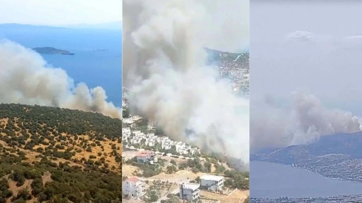 İzmir'de orman yangını yerleşim alanlarını tehdit ediyor: Bir site tahliye edildi