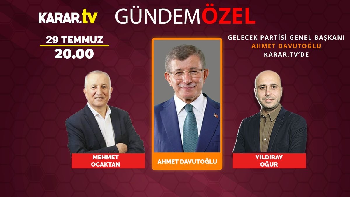Gelecek Partisi Genel Başkanı Prof. Dr. Ahmet Davutoğlu KARAR TV'de soruları cevaplıyor