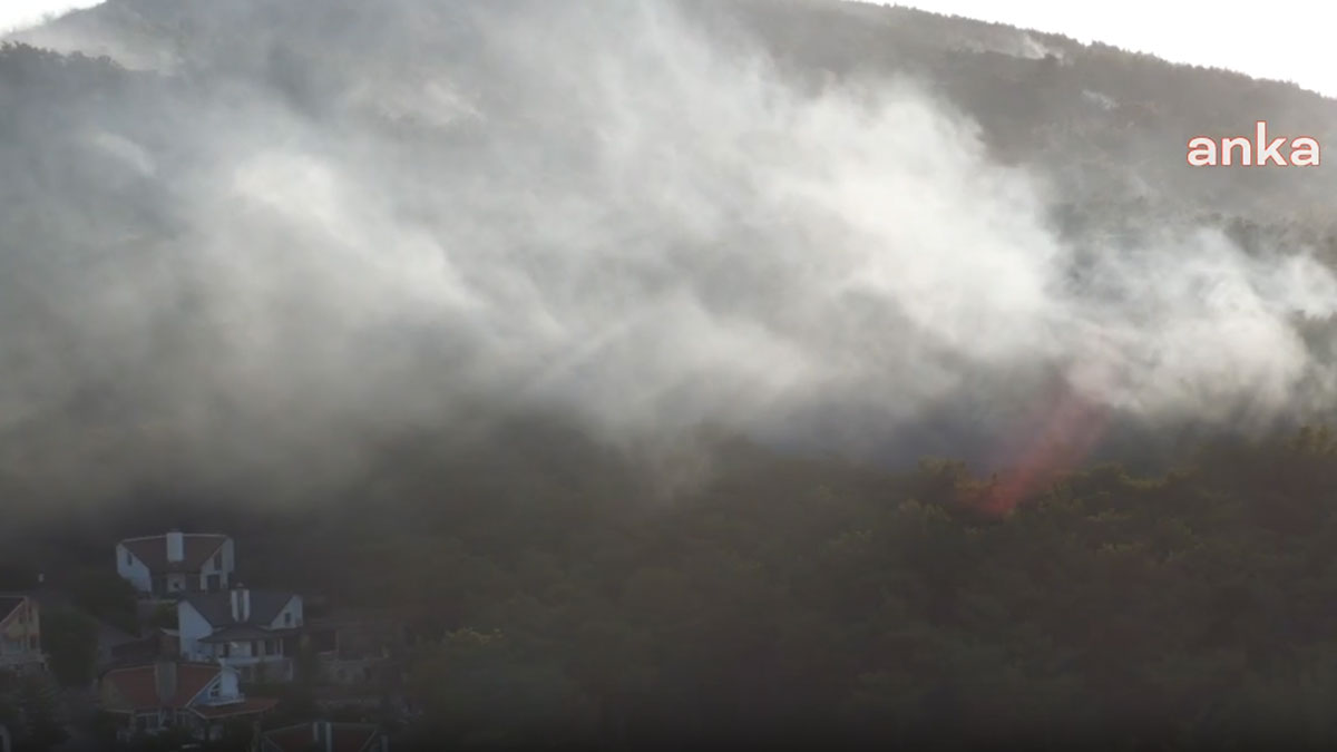 Urla'daki yangın 8 saattir devam ediyor