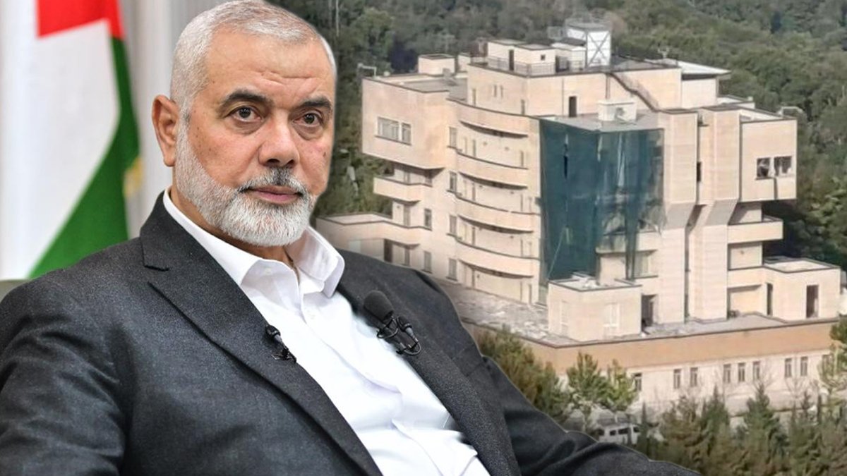 Haniye’nin öldürüldüğü binadan ilk görüntü: Füzenin hedefi olan hasarlı bölüm yeşil örtüyle kapatıldı