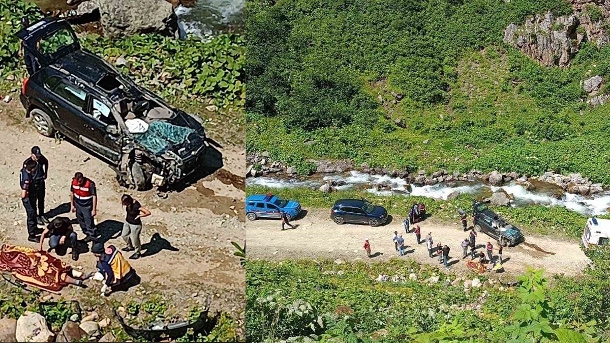 Lüks araç uçurumdan yuvarlandı! Ölü ve yaralılar var