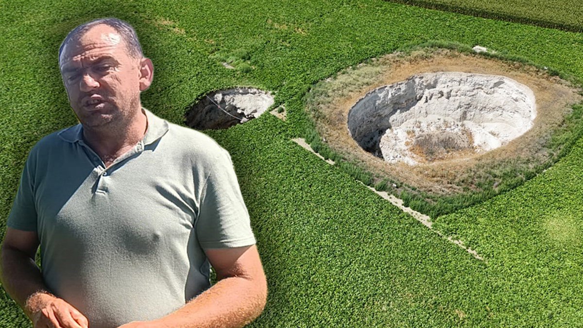 Konya'da aynı tarlada ikinci obruk! 'Çocuklarımın önünde yok olacaktım'