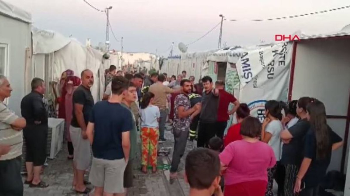 Adıyaman'da konteyner kentte yangın